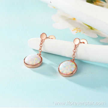 silver 925 earring opal stud earrings for woman